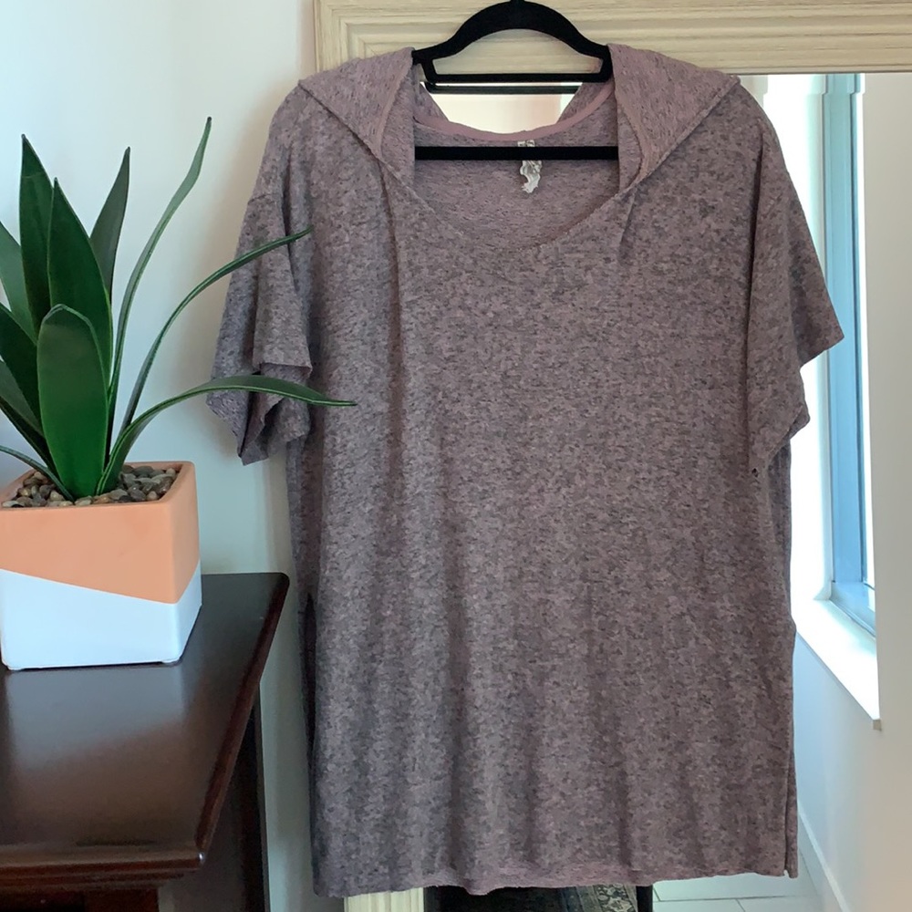 FREE PEOPLE intimately purple fleece hoodie tunic (size small) ✨